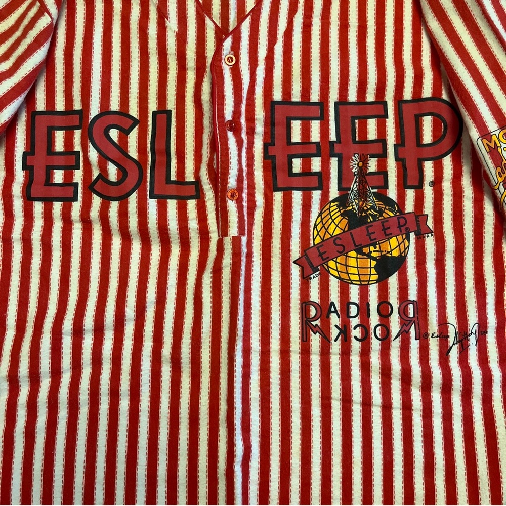 ESLEEP Vintage Sleeper Jersey flannel RADIO ROCK Size L. - Picture 2 of 9